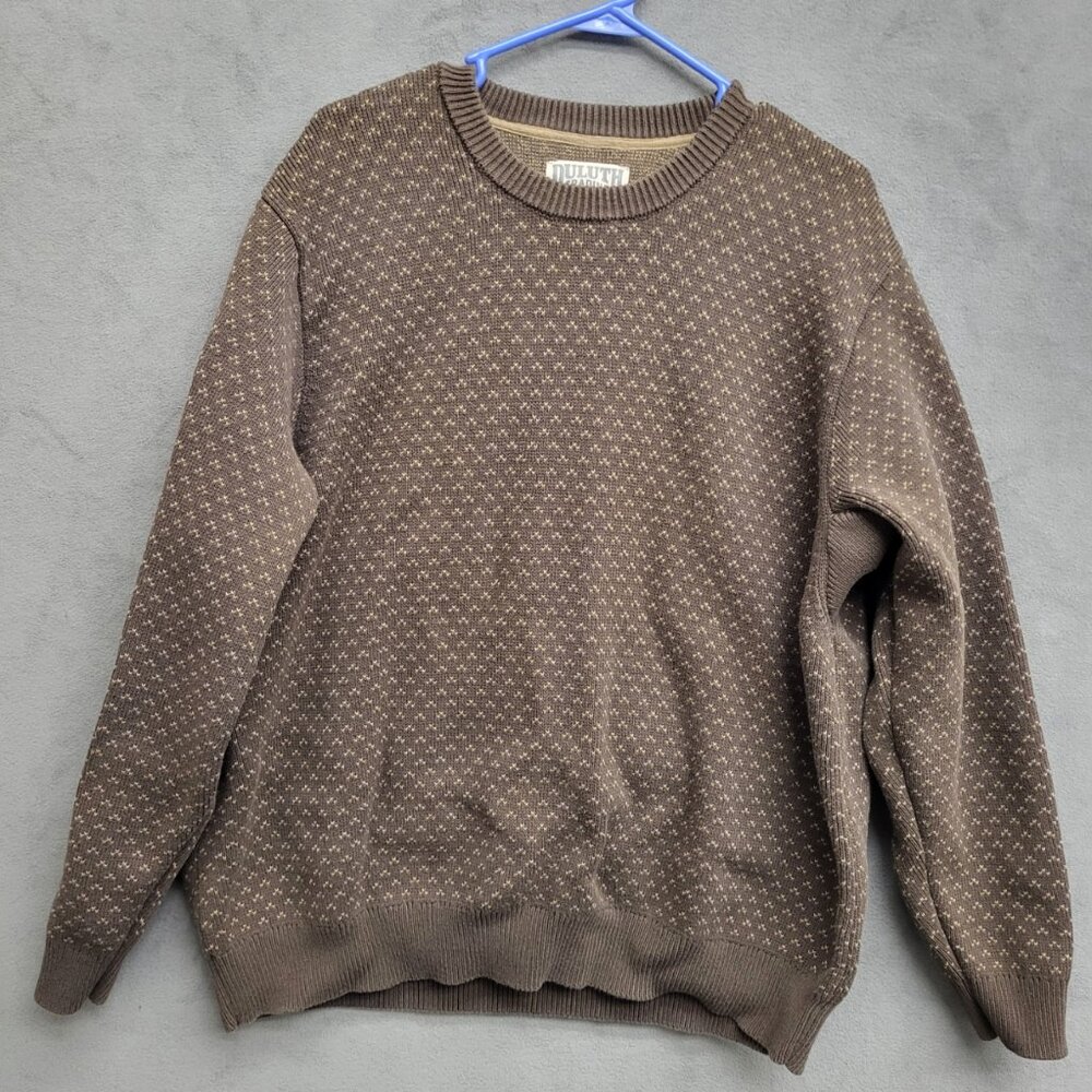 Duluth Trading Co. Men's Birdseye All Over Crew‎ Sweater Size XL Strongarm Heavy